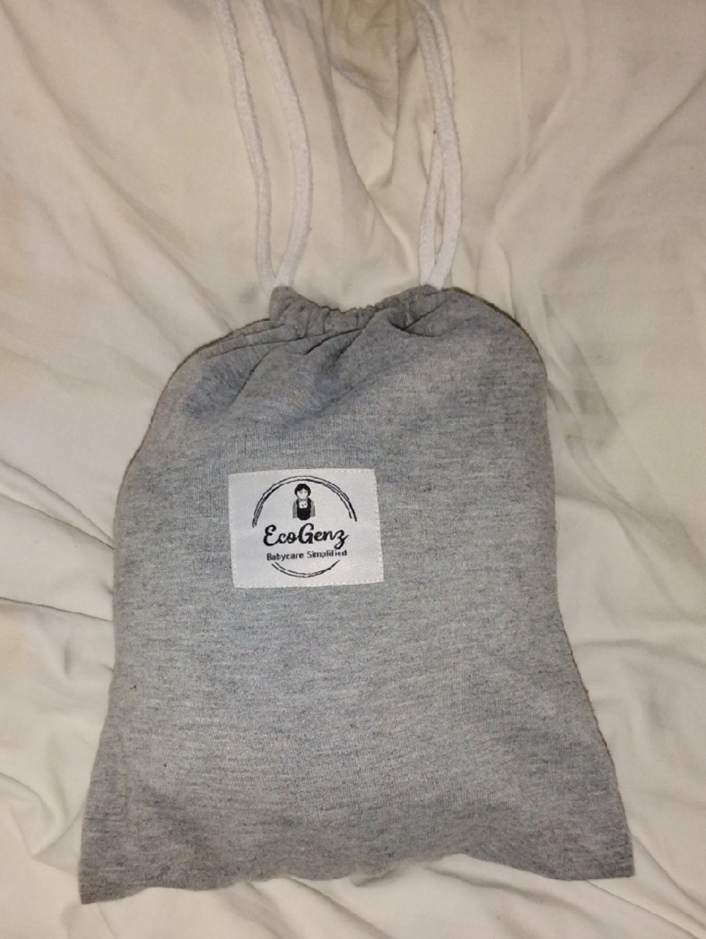 Baby papoose EcoGenz Drawstring Pouch in Heather Gray